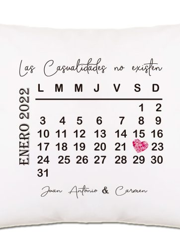 Cojín personalizado con fecha