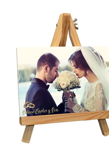 Lienzo personalizado con caballete de madera