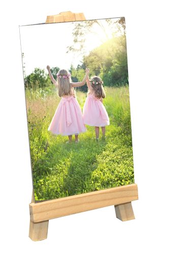 pizarra natural personalizada en caballete de madera